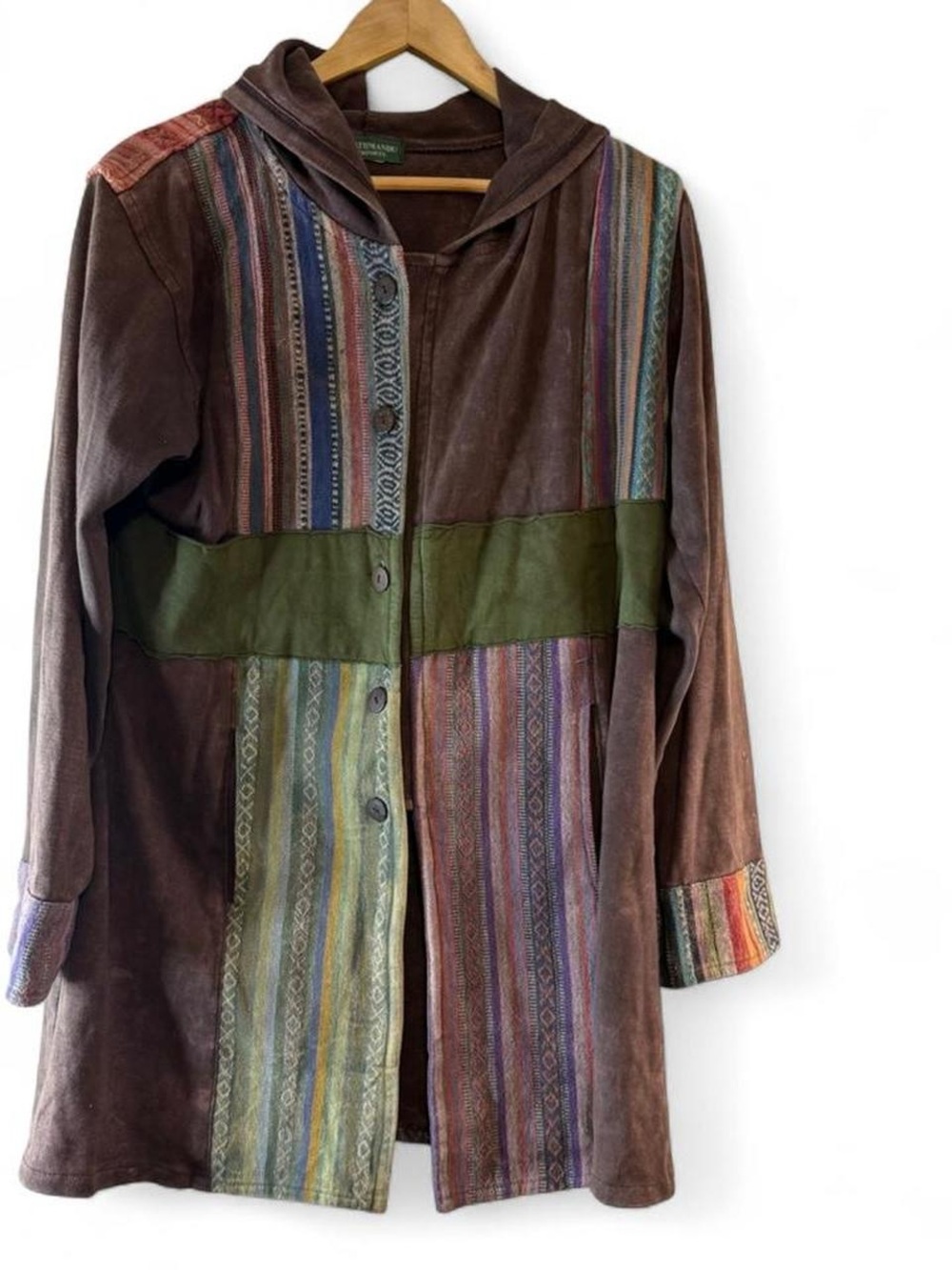 Kathmandu Imports Boho Patchwork Hooded Jacket M/L